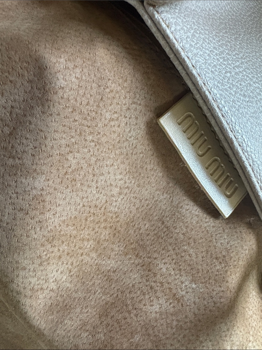 Miu Miu Beige Pebbled Leather Top-inside out leather Handle Tote - Picture 2 of 4